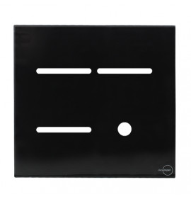 Placa p/ 3 Interrupores + Furo 4x4 - Novara Glass Preto Brilhante